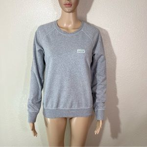 Patagonia P-6 Label Organic Cotton Crew Neck Sweatshirt Pastel Gray FLAW Sz S